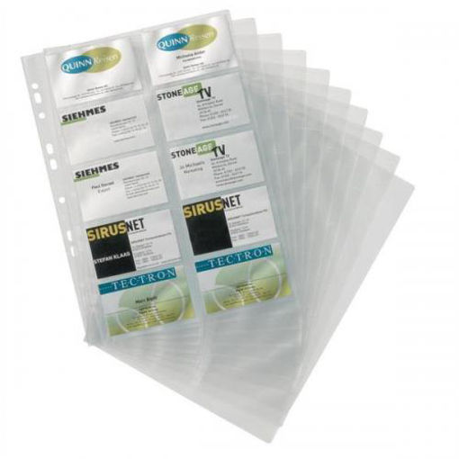 Picture of FILE BUSINESS CARD POCKETS A4 2X20